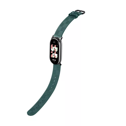 Xiaomi Smart Band 8 Kostičkový pásek (BHR7308GL) - kostkový kožený pásek zelený