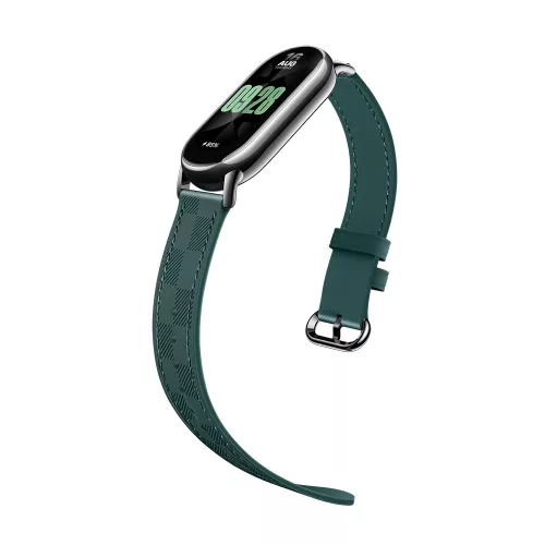 Xiaomi Smart Band 8 Kostičkový pásek (BHR7308GL) - kostkový kožený pásek zelený