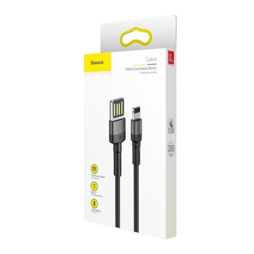 Baseus Cafule Lightning - USB (oboustranný) kabel 2m černá-šedá (CALKLF-HG1)