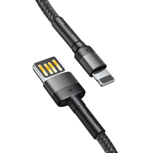 Baseus Cafule Lightning - USB (oboustranný) kabel 2m černá-šedá (CALKLF-HG1)