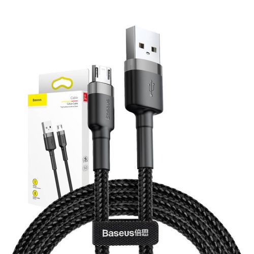 Baseus Cafule cablu USB-A - Micro-USB 0.5m gri-negru (CAMKLF-AG1)