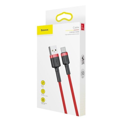 Baseus cafule USB C typ 3A 1M CATKLF-B09 černý-červený kabel