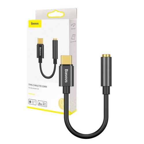 Baseus CATL54-01 USB-C - 35 mm jack černý adaptér