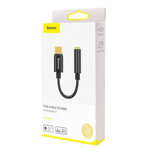 Baseus CATL54-01 USB-C - 35 mm jack černý adaptér