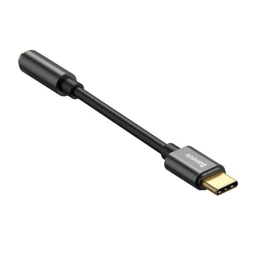 Baseus CATL54-01 USB-C - 35 mm jack černý adaptér