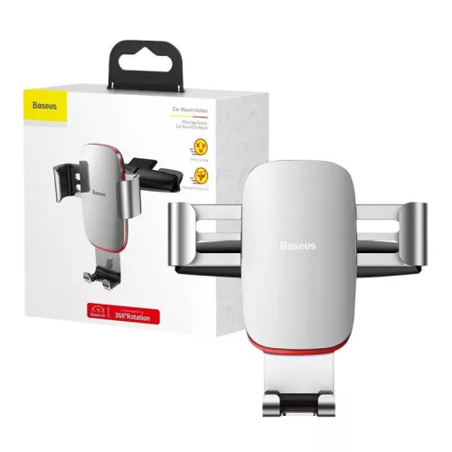 Baseus Metal Age uchwyt samochodowy do telefonu na otwór CD srebrny (SUYL-J0S)