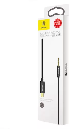 Baseus M01 Yiven USB-C - 3,5 Jack összekötő audio kábel 1,2m, Fekete