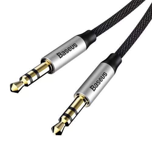 Baseus Yiven 15m stříbrno-černý 3.5mm Jack - 3.5mm Jack audio kabel