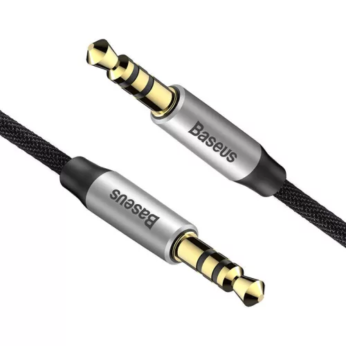 Baseus Yiven 15m stříbrno-černý 3.5mm Jack - 3.5mm Jack audio kabel