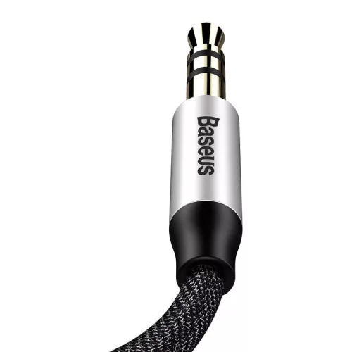 Baseus Yiven 15m stříbrno-černý 3.5mm Jack - 3.5mm Jack audio kabel