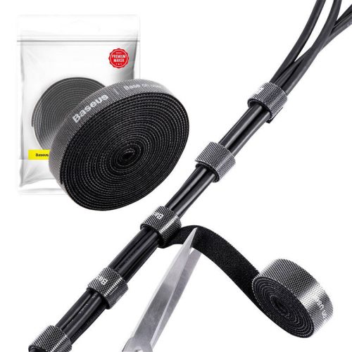 Baseus ACMGT-F01 Rainbow Circle 3m crni organizator kabela s čičak trakom