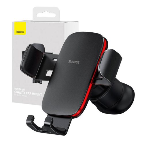 Baseus Metal Age SUJS000001 crni gravitacijski držač telefona za ventilacijski rešetku automobila