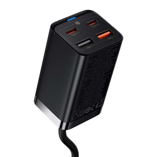 Baseus CCGP040101 GaN3 Pro 65W 2xUSB/2xType-C crni brzi punjač