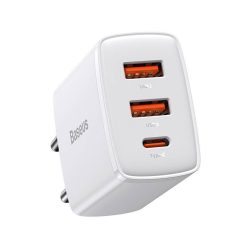   Baseus kompaktní rychlonabíječka 2xUSB-A / USB-C PD 3A 30 W bílá (CCXJ-E02)