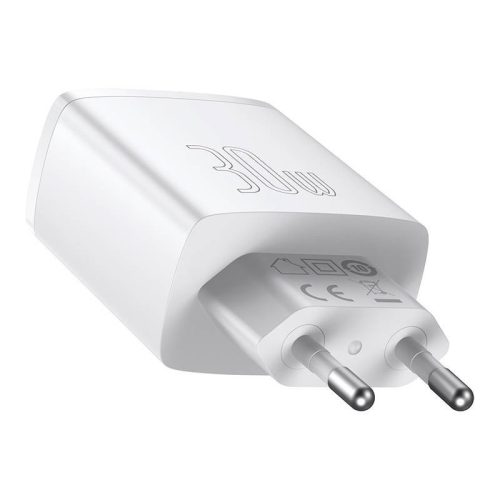 Încărcător rapid compact Baseus 2xUSB-A / USB-C PD 3A 30 W alb (CCXJ-E02)