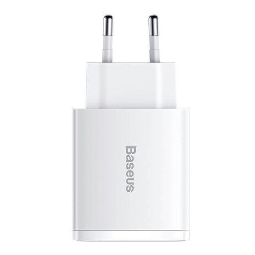Încărcător rapid compact Baseus 2xUSB-A / USB-C PD 3A 30 W alb (CCXJ-E02)