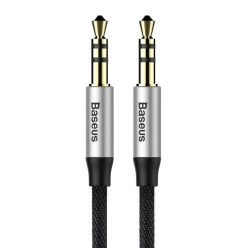   Baseus Yiven AUX mini jack 35mm audiokabel 1m černá-stříbrná (CAM30-BS1)