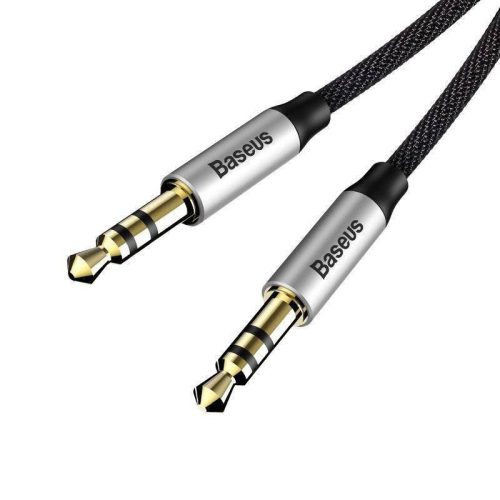 Baseus Yiven AUX mini jack 3.5mm kabel audio 1m czarno-srebrny (CAM30-BS1)