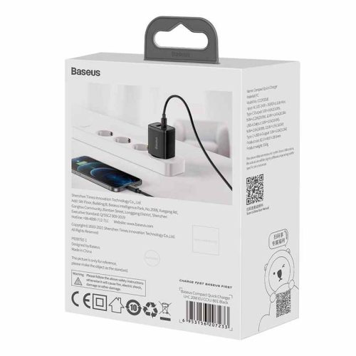 Baseus CCXJ-B01 20W USB/USB C încărcător rapid negru