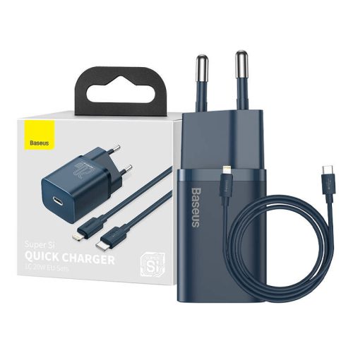 Baseus Super Si Quick Charger 1C 20W zidni punjač + USB-C - Lightning kabel 1m plavi (TZCCSUP-B03)