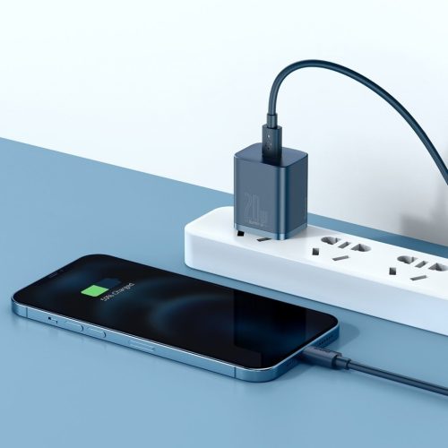 Baseus Super Si Quick Charger 1C 20W zidni punjač + USB-C - Lightning kabel 1m plavi (TZCCSUP-B03)