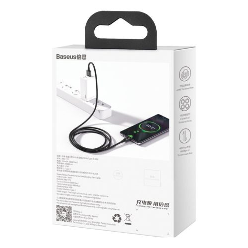 Baseus Superior USB-USB-C kabel 66W 1m černá (CATYS-01)