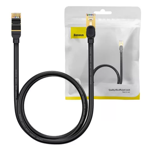 Baseus RJ45 síťový kabel 10Gbps 1m černý (WKJS010101)