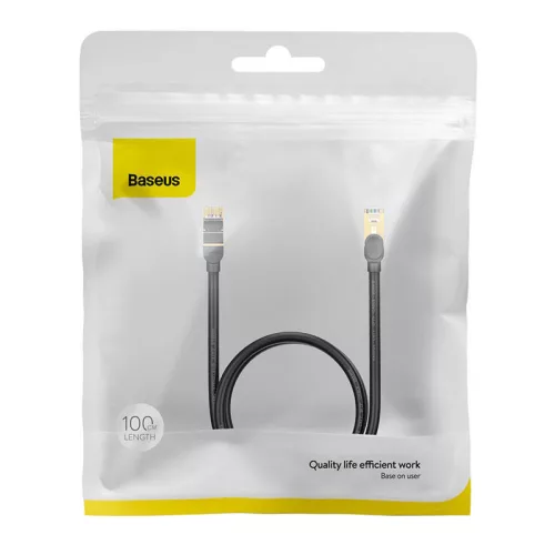 Baseus RJ45 síťový kabel 10Gbps 1m černý (WKJS010101)