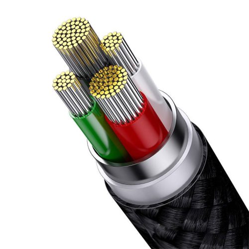 Baseus 3in1 USB-A -> USB-C + Micro + Lightning Cable 3.5A 1.2m Black (CAXS000001)