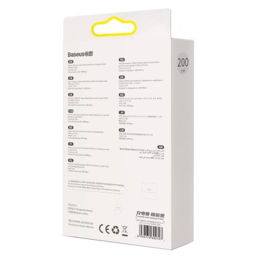 Baseus Crystal Shine USB-Lightning kabel 24A 2m modrá (CAJY000103)