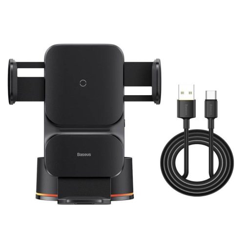 Baseus Wisdom CGZX000101 QI 15W s vaku crni auto držač s bežičnim punjačem