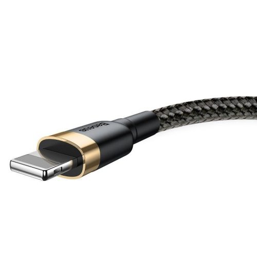 Baseus CALKLF-RV1 Cafule 3m USB/Lightning zlatá-černá datová a nabíjecí kabel
