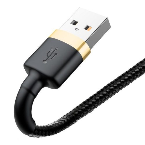 Baseus CALKLF-RV1 Cafule 3m USB/Lightning zlatá-černá datová a nabíjecí kabel