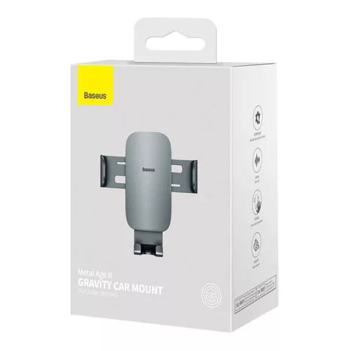 Baseus SUJS000013 Metal Age II szary uchwyt samochodowy do montażu w kratce wentylacyjnej