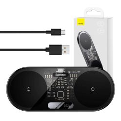   Baseus Digital LED Display Dual Qi Wireless Charger 20W (WXSX010101)