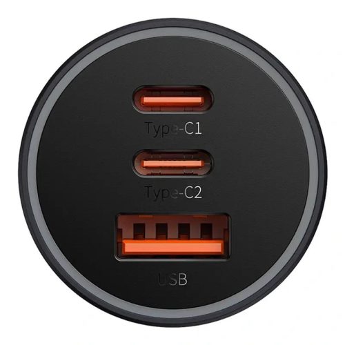 Baseus Golden Contactor Pro CGJP010013 1xUSB 2xUSB-C 65W tamnosiva auto punjač za brzo punjenje