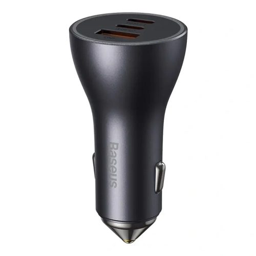 Baseus Golden Contactor Pro CGJP010013 1xUSB 2xUSB-C 65W tamnosiva auto punjač za brzo punjenje