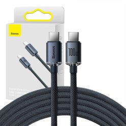   Baseus Crystal Shine USB-C-USB-C kabel 100W 1.2m černý (CAJY000601)