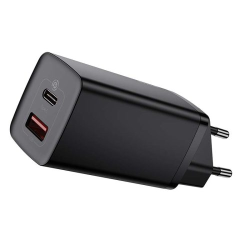 Încărcător de perete Baseus GaN2 Lite USB-A + USB-C 65 W negru (CCGAN2L-B01)
