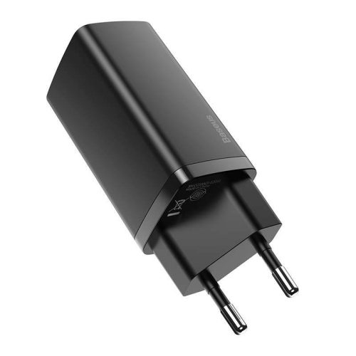 Încărcător de perete Baseus GaN2 Lite USB-A + USB-C 65 W negru (CCGAN2L-B01)