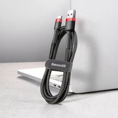 Baseus CATKLF-U91 Cafule 3m 2A USB A/USB C červená-černá datový a nabíjecí kabel