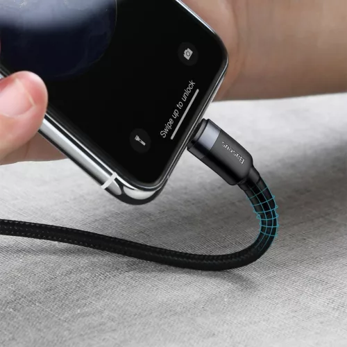 Baseus Cafule USB-C-Lightning PD kabel 18W 1m černá-šedá (CATLKLF-G1)