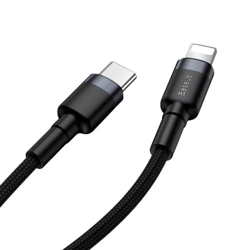 Baseus Cafule USB-C-Lightning PD kabel 18W 1m černá-šedá (CATLKLF-G1)