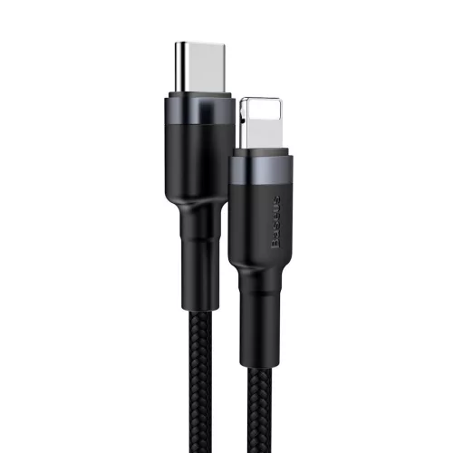 Baseus Cafule USB-C-Lightning PD kabel 18W 1m černá-šedá (CATLKLF-G1)