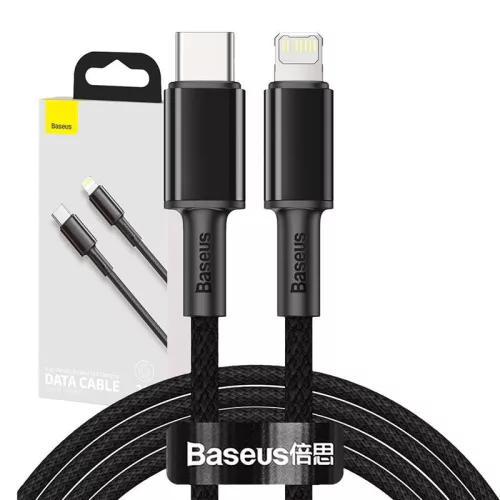 Baseus USB-C to Lightning High-Density Braided Cable 20W 5A PD 2m Black (CATLGD-A01)