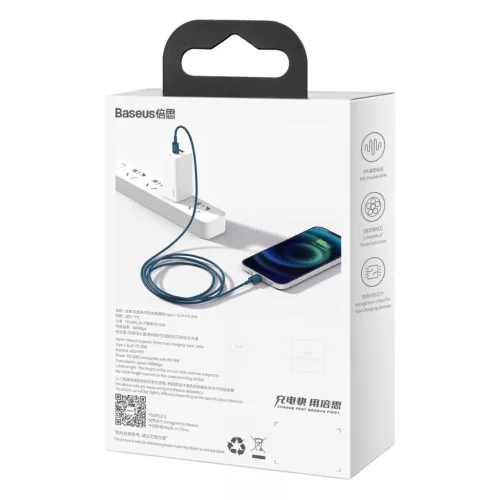 Baseus Superior USB-C Lightning nabíjecí kabel 20 W PD 2 m modrý (CATLYS-C03)