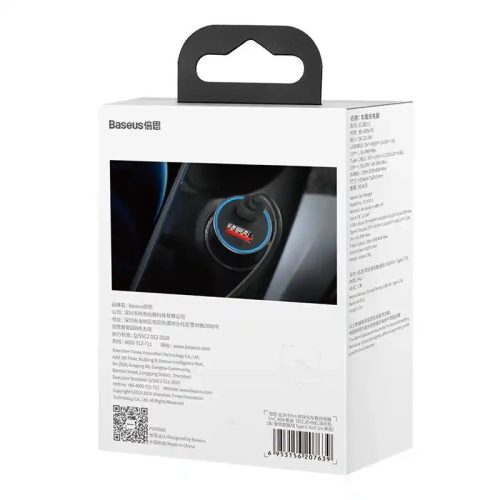 Baseus Golden Contactor Pro autoadaptér USB + USB-C QC4.0 + PD SCP 40W sivý + USB-C kábel iP 1m čierny (TZCCJD-B0G)