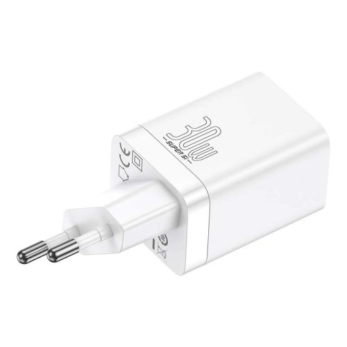 Baseus CCSUPP-E02 Super Si Pro 30W USB/USB C bijeli brzi punjač