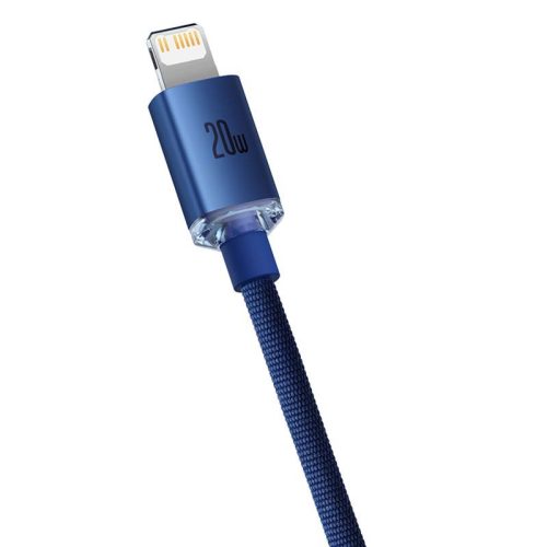 Baseus Crystal USB-C Lightning kabel 20W 1.2m modrá (CAJY000203)