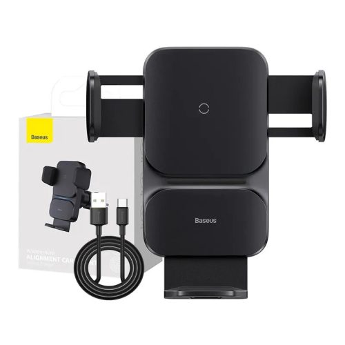 Baseus Wisdom auto gravitacijski držač kokpita s Qi induktivnim punjačem crni (CGZX000001)